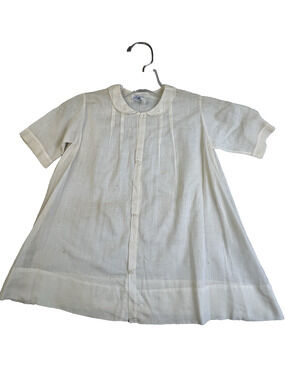 Vintage Pemae Infant Gown White Cotton Christening Batism Special Occasion